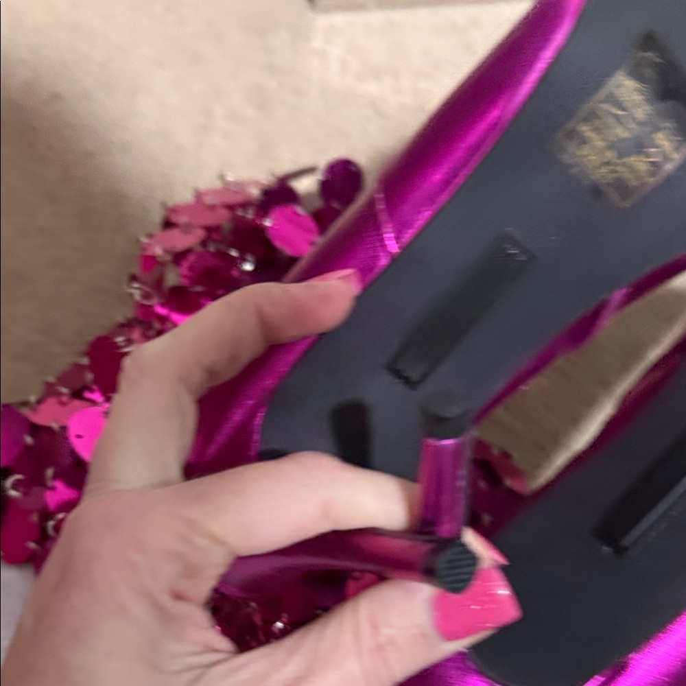 Fuchsia Sequin Heeled Boots - Picture 11 of 14